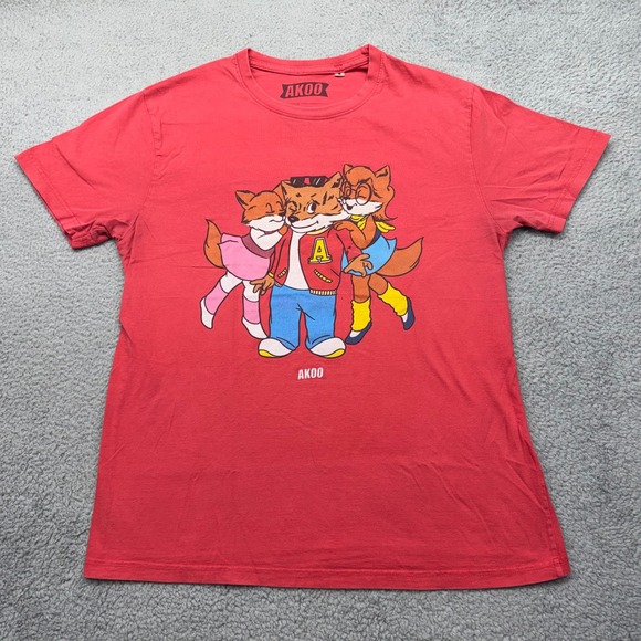 Akoo Other - AKOO by T.I. Mens XL "Big Man On Campus" Red 100% Cotton Fox Graphic T-Shirt